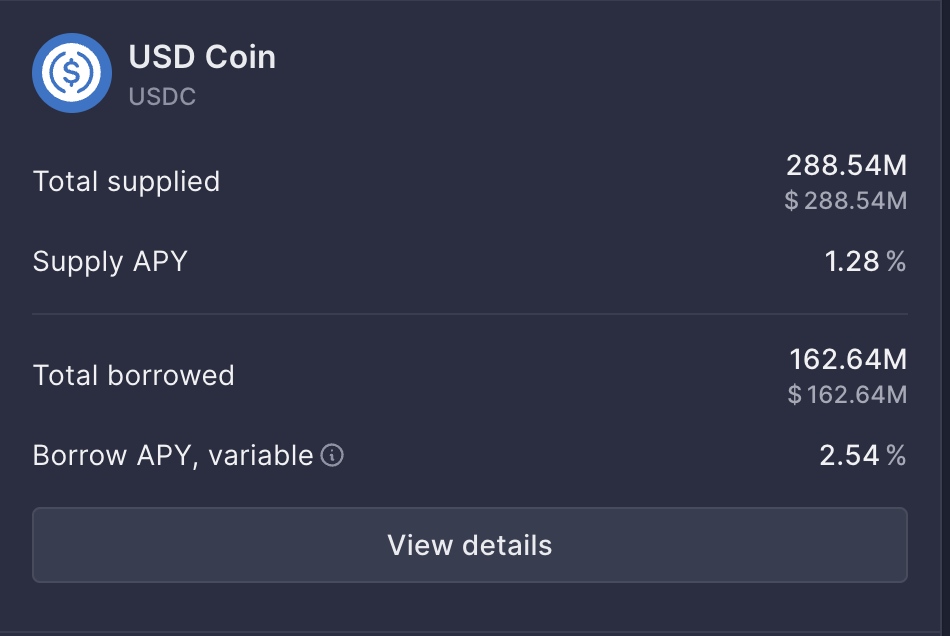 Aave USD Coin detail