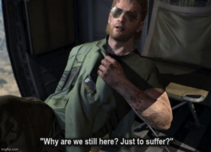 Why are we still here? Just to suffer?